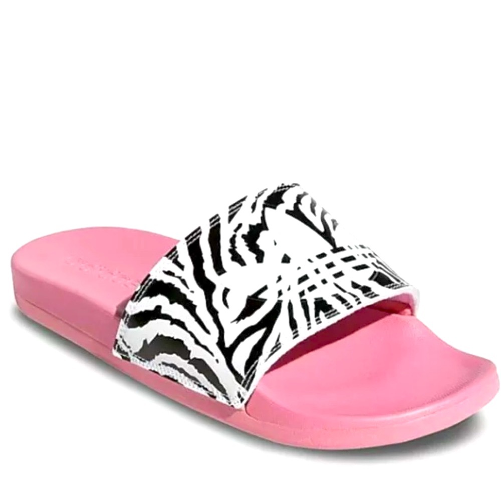 New Women’s Adidas Pink Zebra Comfort Slide